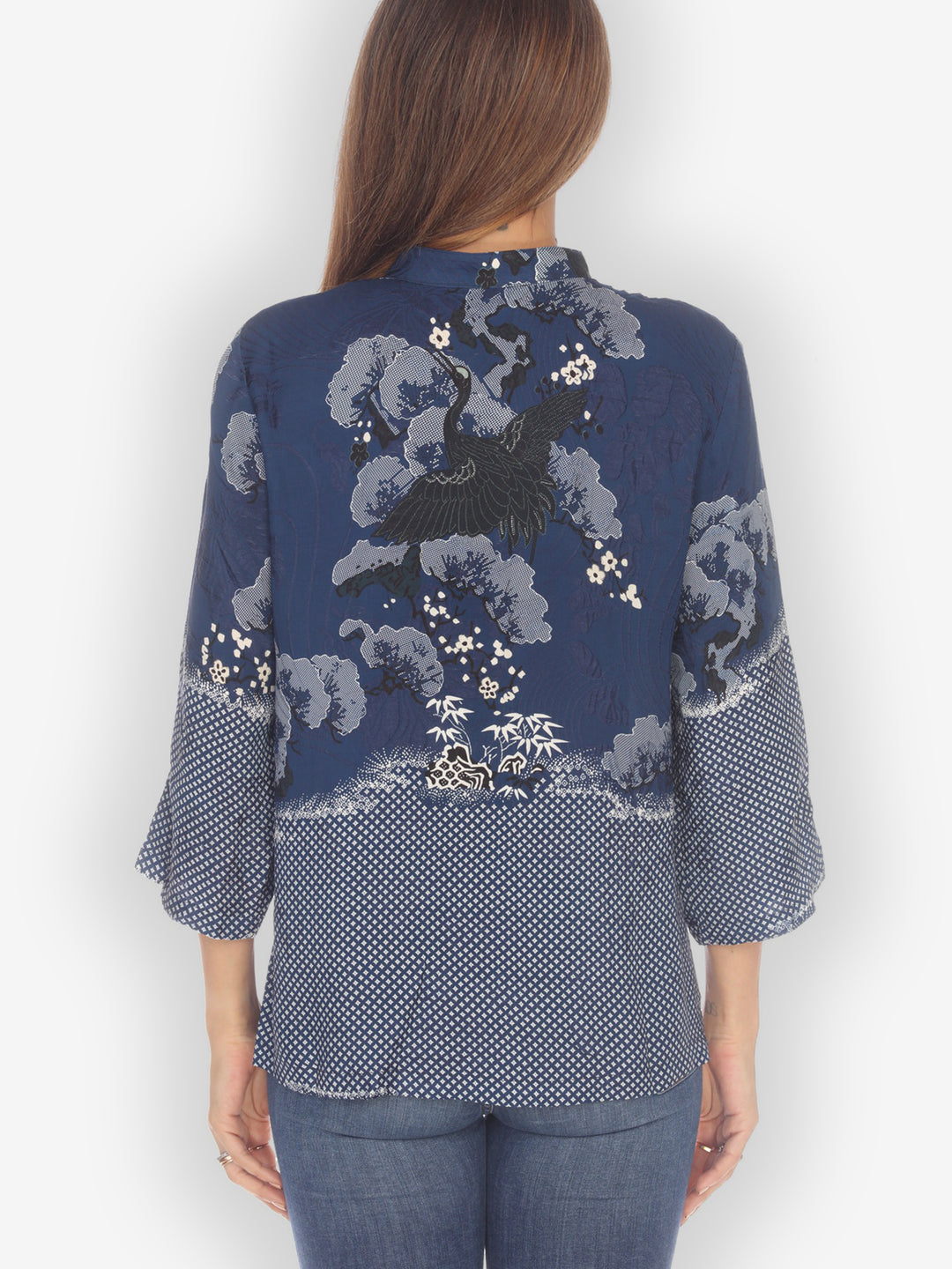 True Blue Shibori Silk Blouse