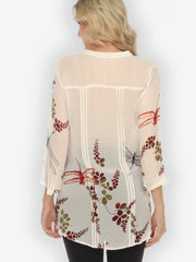 Landscape Dragonfly Delight Silk Blouse