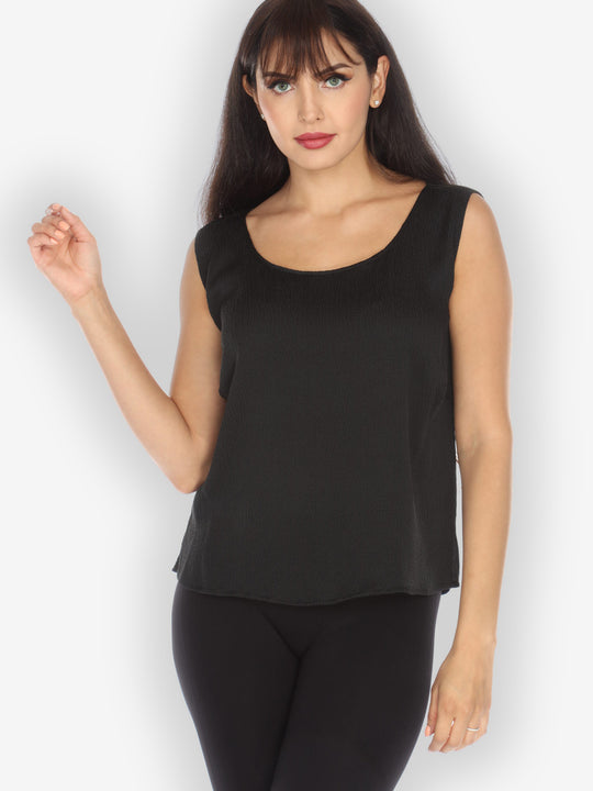 Silk Black Tank Top