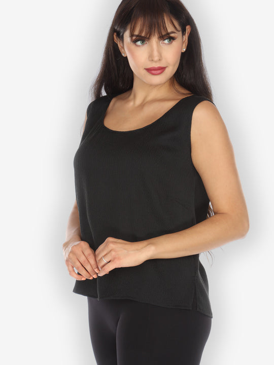 Silk Black Tank Top