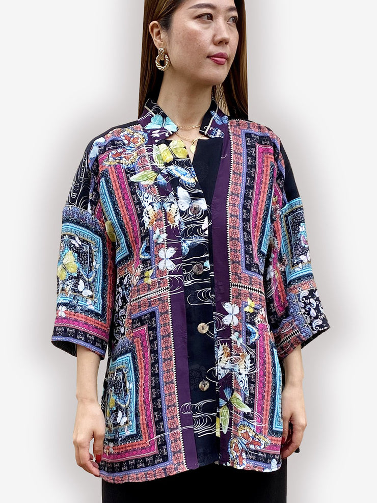 Squares Borders Silk Blend Shirt