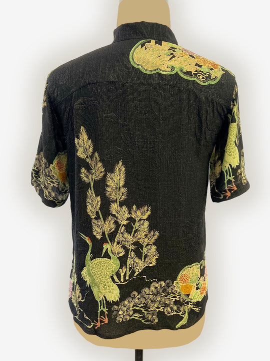 Antique Crane Men’s Silk Shirt