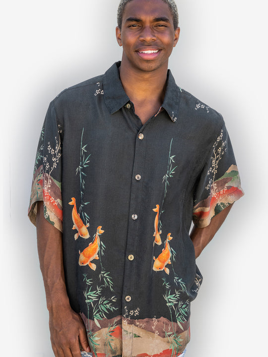 Koi Design Men’s Silk Shirt