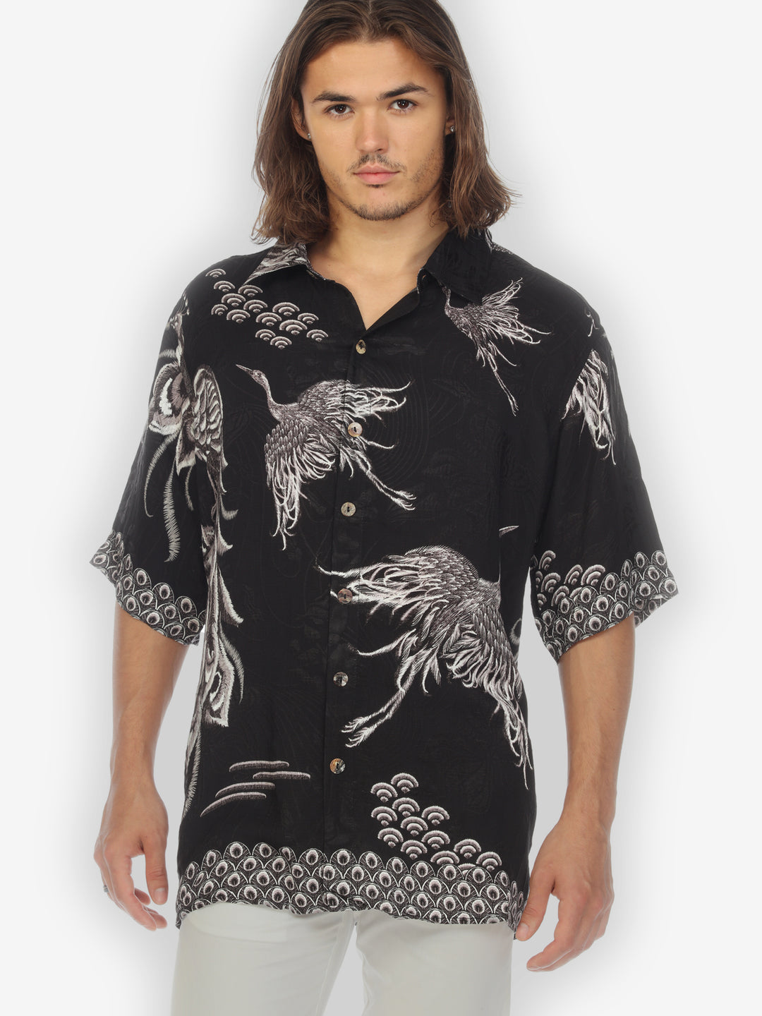 Flow Crane Men’s Silk Shirt