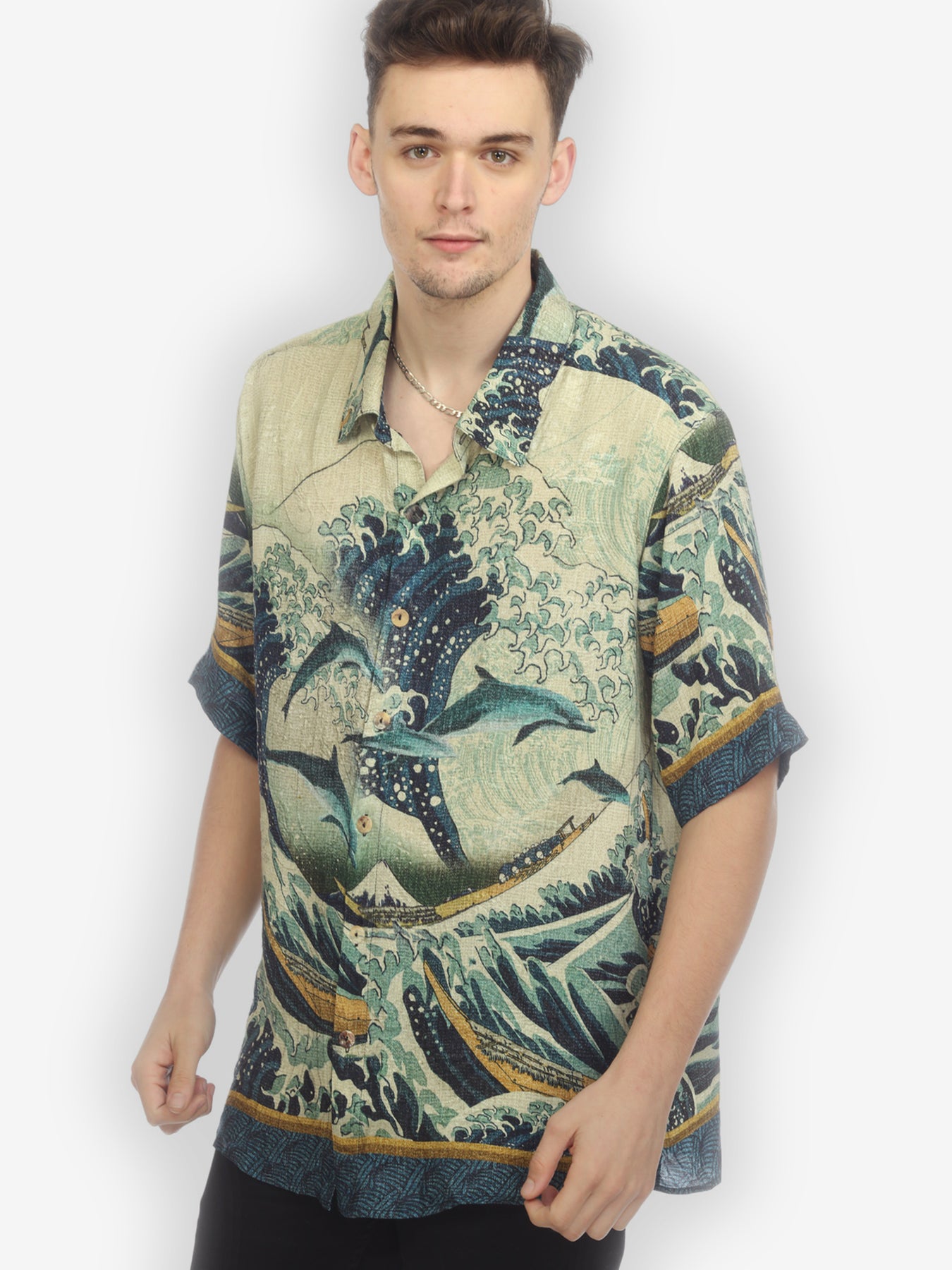 Japanese Wave Men's Silk Shirt – CITRON CLOTHING