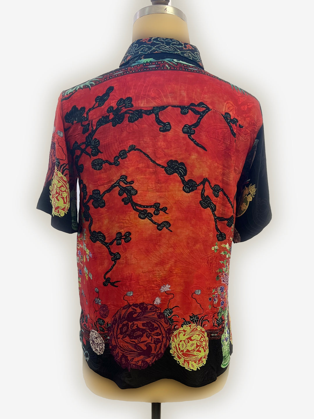 Landscape Mono Tree Men’s Silk Shirt