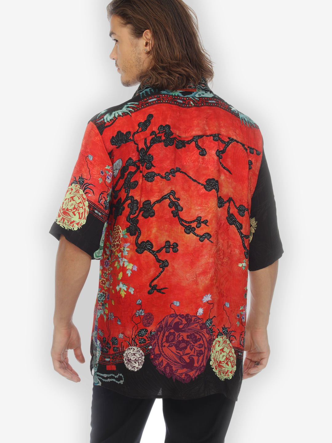 Landscape Mono Tree Men’s Silk Shirt