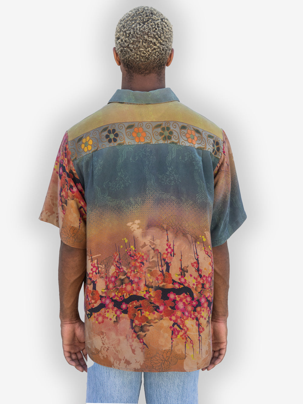 Ombre Ocean Blossom Men’s Silk Shirt