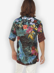 Peacock Cherry Tree Men’s Silk Shirt