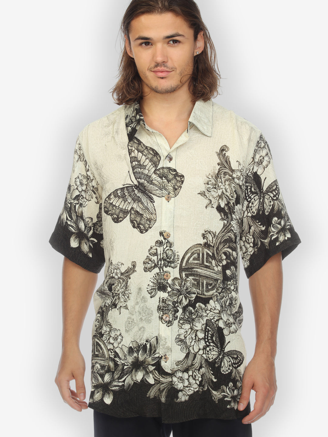Butterfly Art Men’s Silk Shirt
