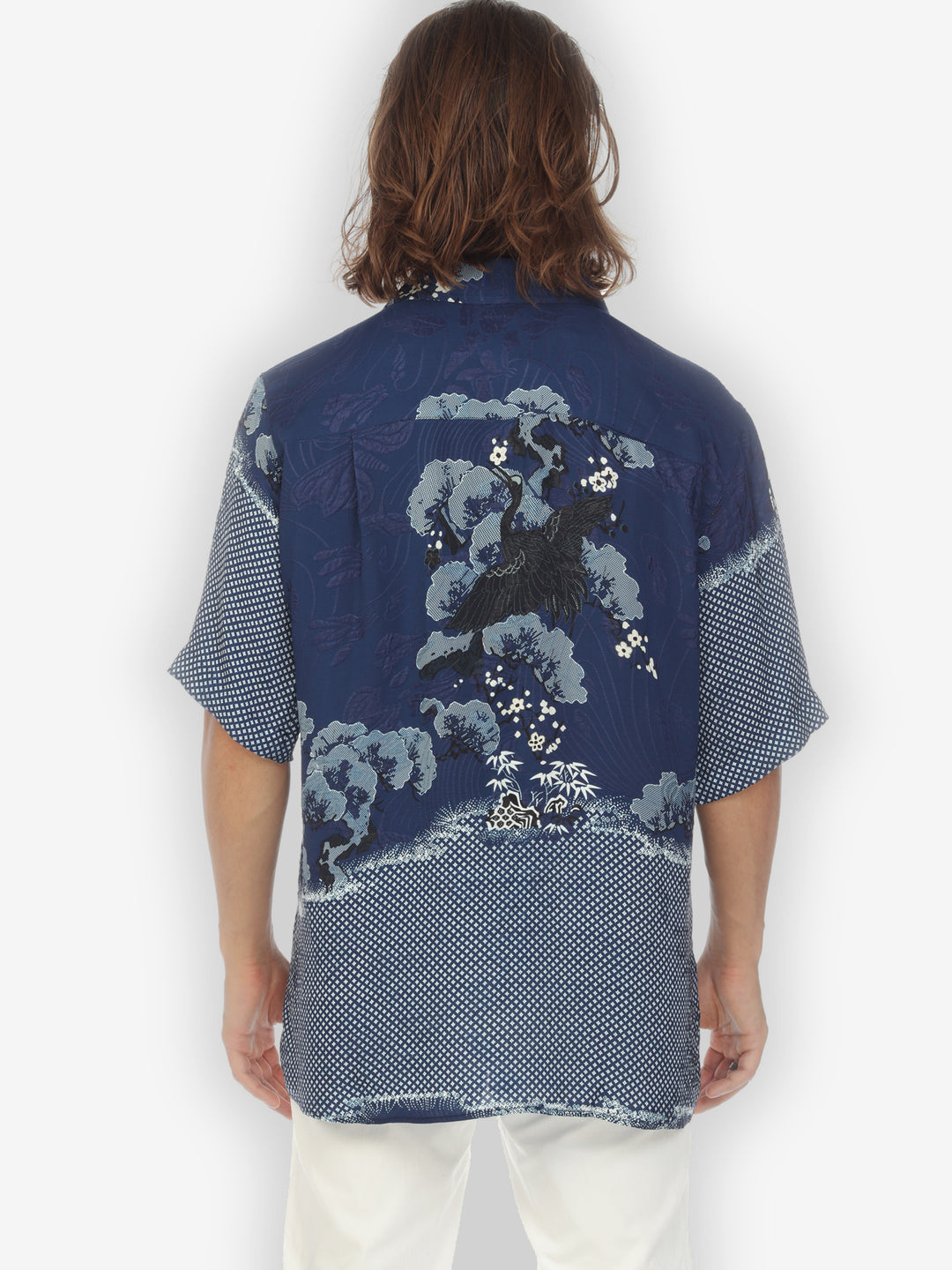 True Blue Shibori Men’s Silk Shirt