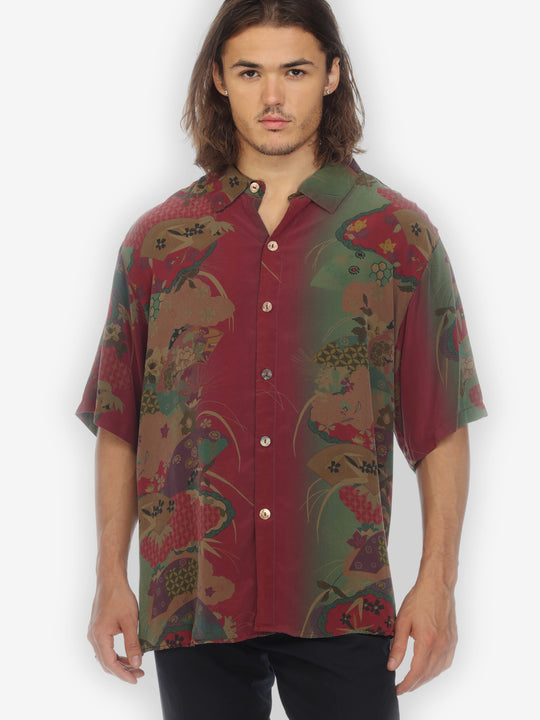 Vintage Japanese Hand Dyed Men’s Silk Shirt