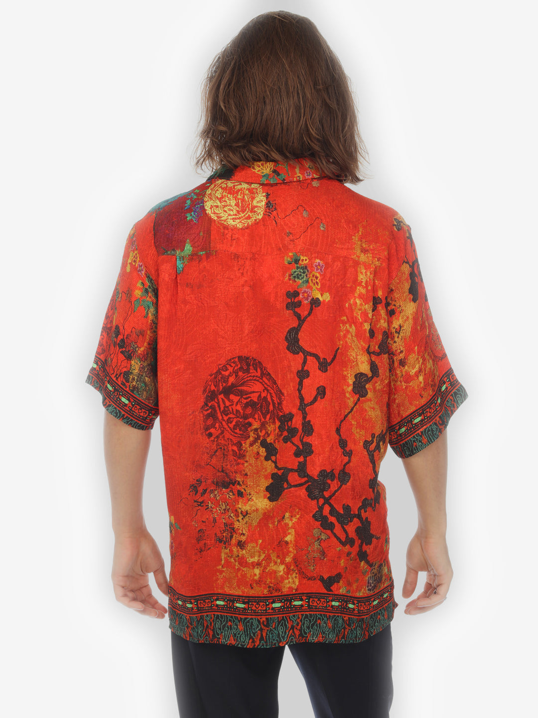 Vintage Vase Floral Men’s Silk Shirt