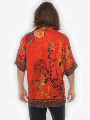 Vintage Vase Floral Men’s Silk Blend Shirt