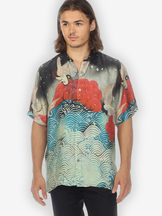 Water Below Crane Men’s Shirt