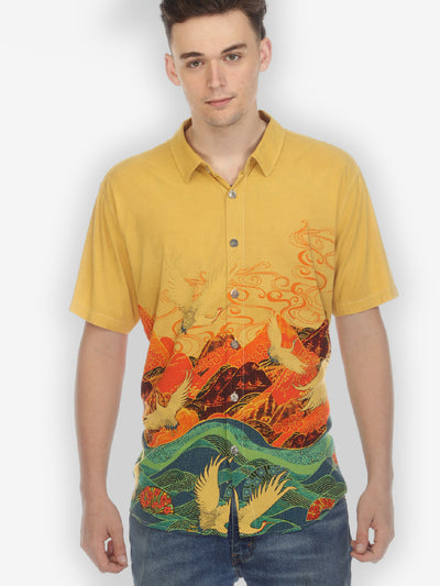 Ocean Crane Mountain Sunshine Men’s Shirt