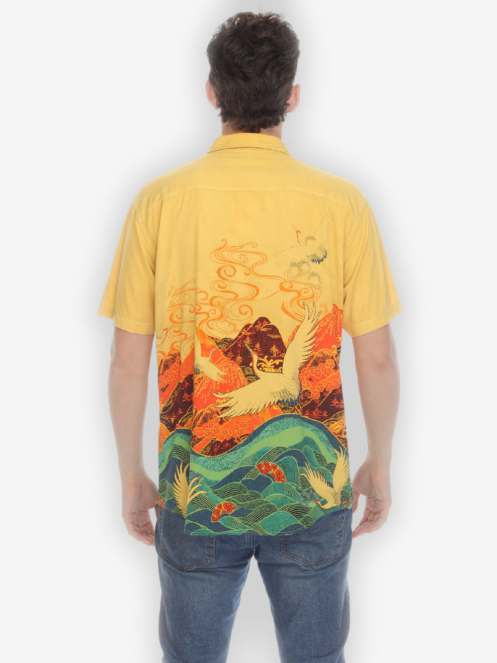 Ocean Crane Mountain Sunshine Men’s Shirt
