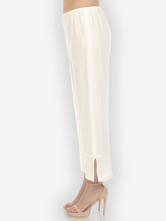 Silk Blend Pant with a Frog Detail