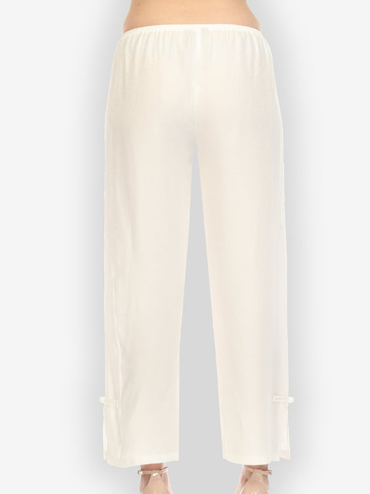 Silk Blend Pant with a Frog Detail