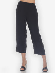 Cropped Silk Pant with Frog Detail