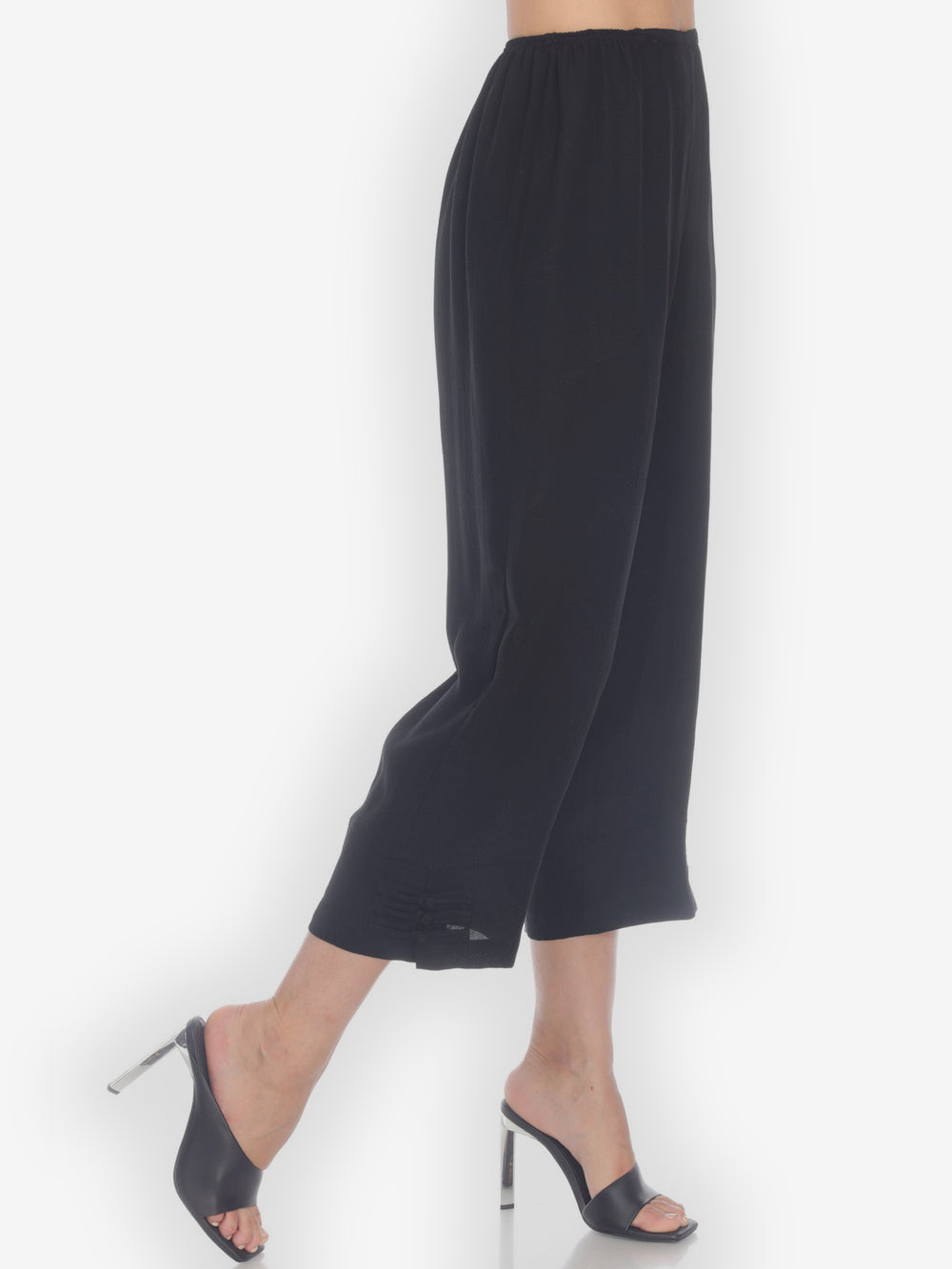 Cropped Silk Pant with Frog Detail