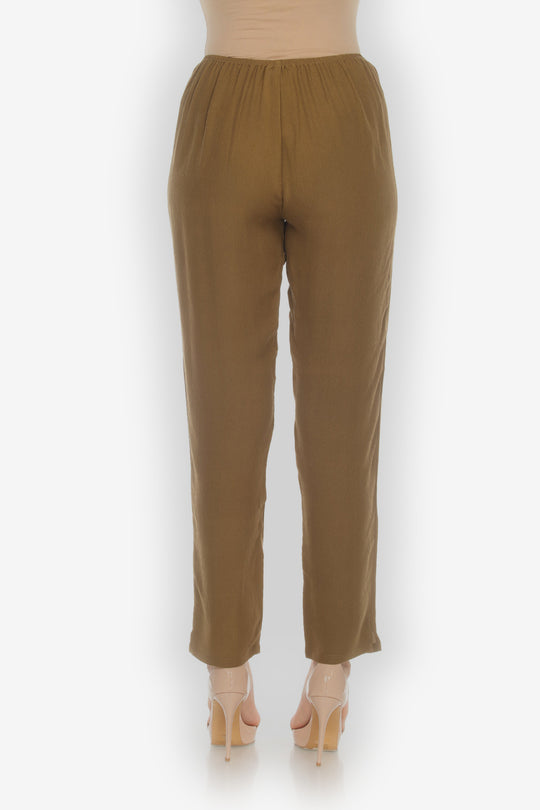 Citron Silk Khaki Pull on Pant