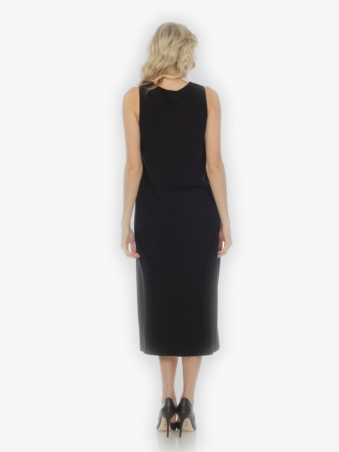 Bias Cut V-neck Black Dress