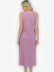 Bias Cut V-neck Purple Dress