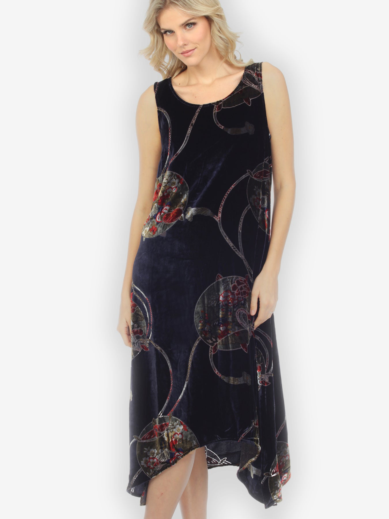 Ancient Japanese Art Velvet Dress CITRON CLOTHING Ancient Japanese Art Velvet Dress CITRON CLOTHING