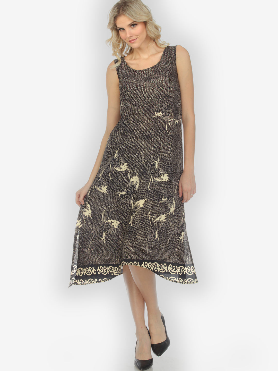 Black Crane Citron Tank Dress