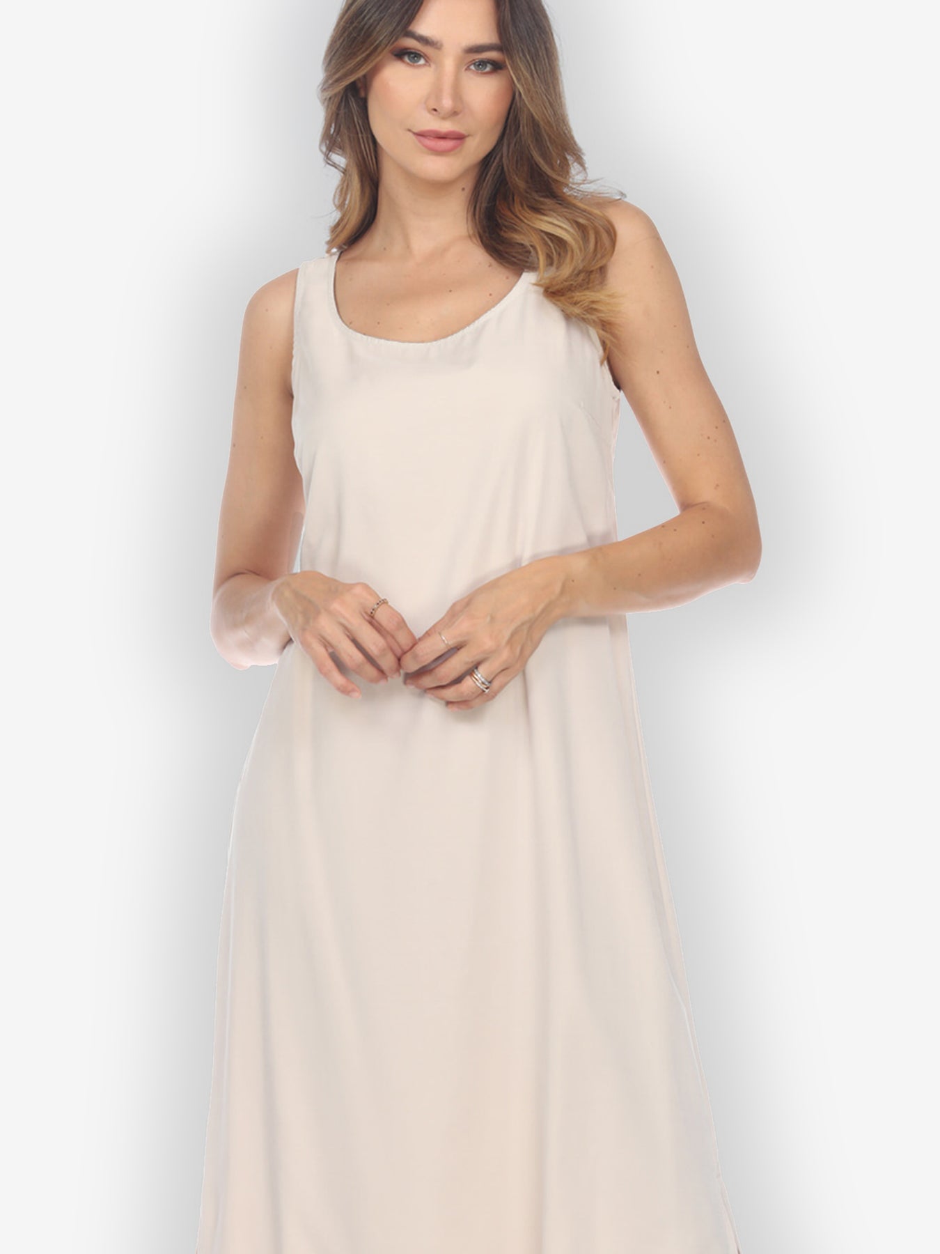Cupra Light Beige Tank Dress – CITRON CLOTHING