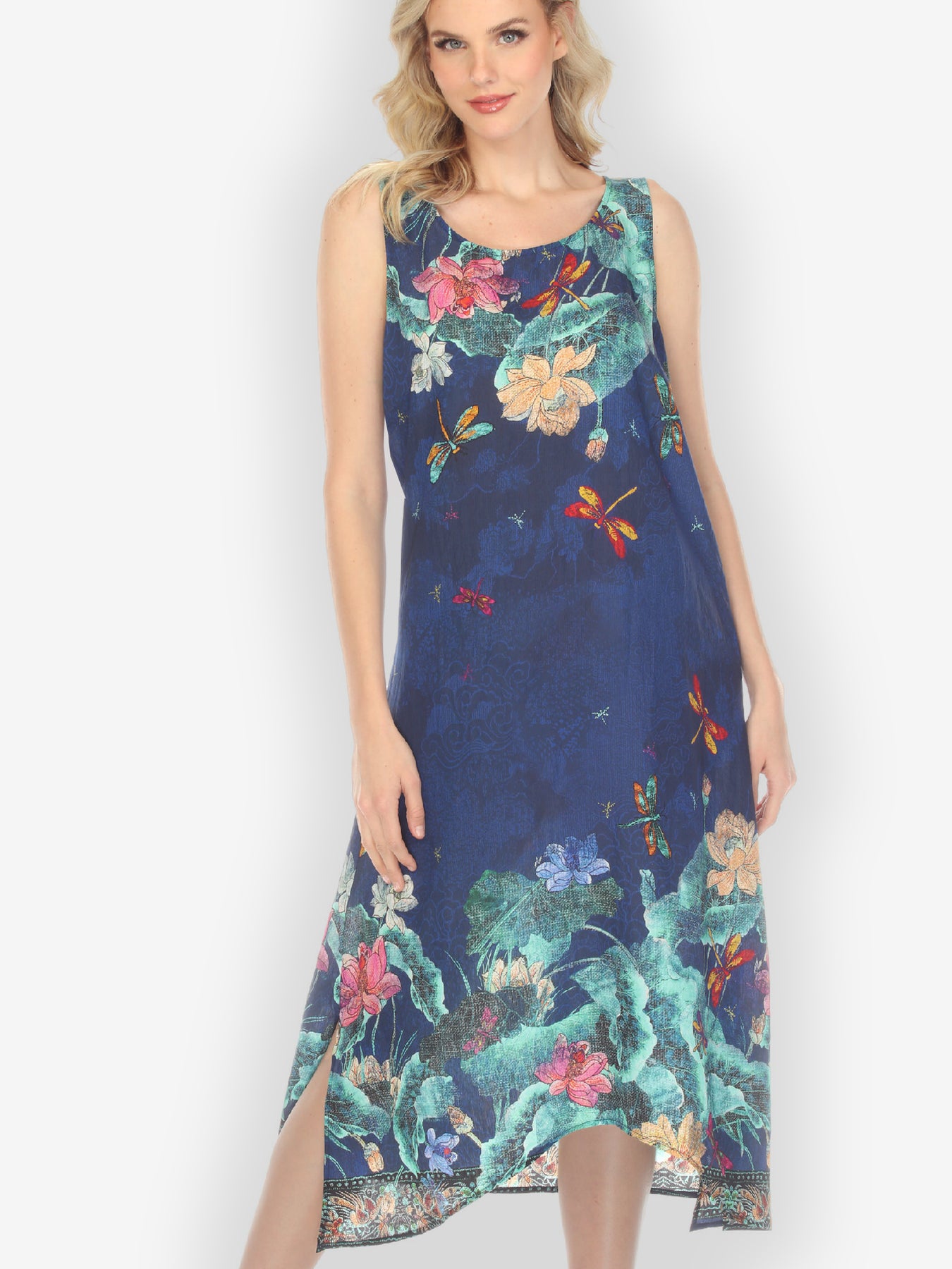 Dragonfly Lotus Turquoise Tank Dress CITRON CLOTHING Dragonfly Lotus Turquoise Tank Dress CITRON CLOTHING