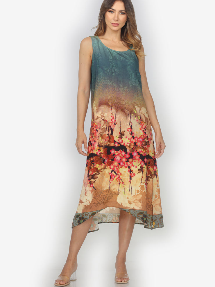 Ombre Ocean Blossom Tank Dress