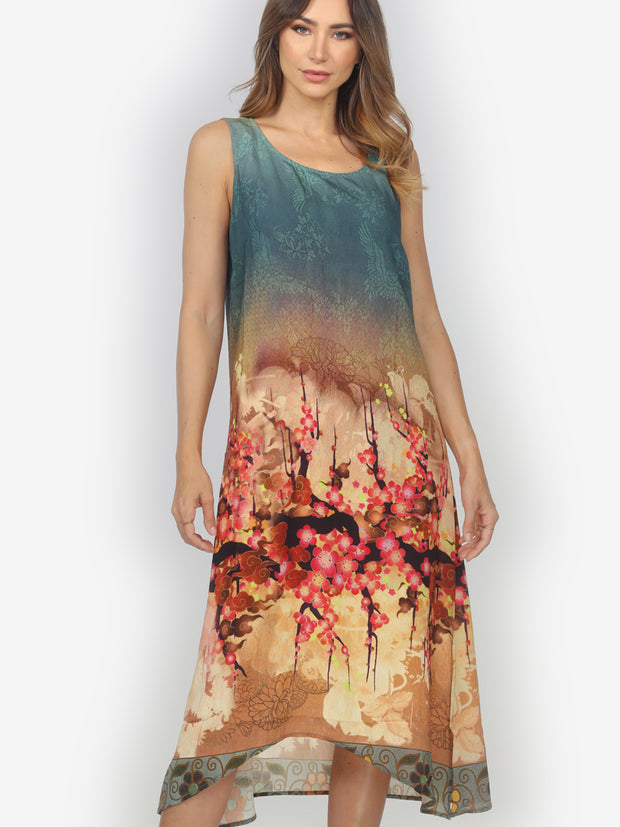 Ombre Ocean Blossom Tank Dress