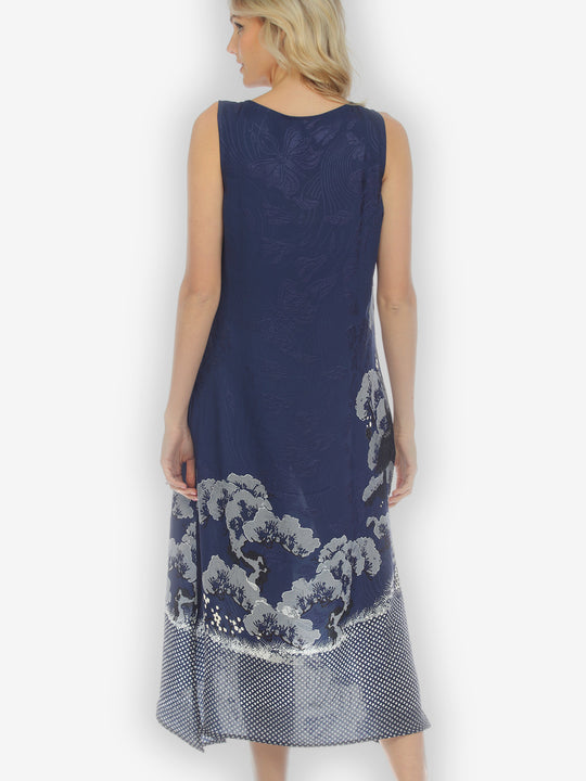 True Blue Shibori Silk Tank Dress