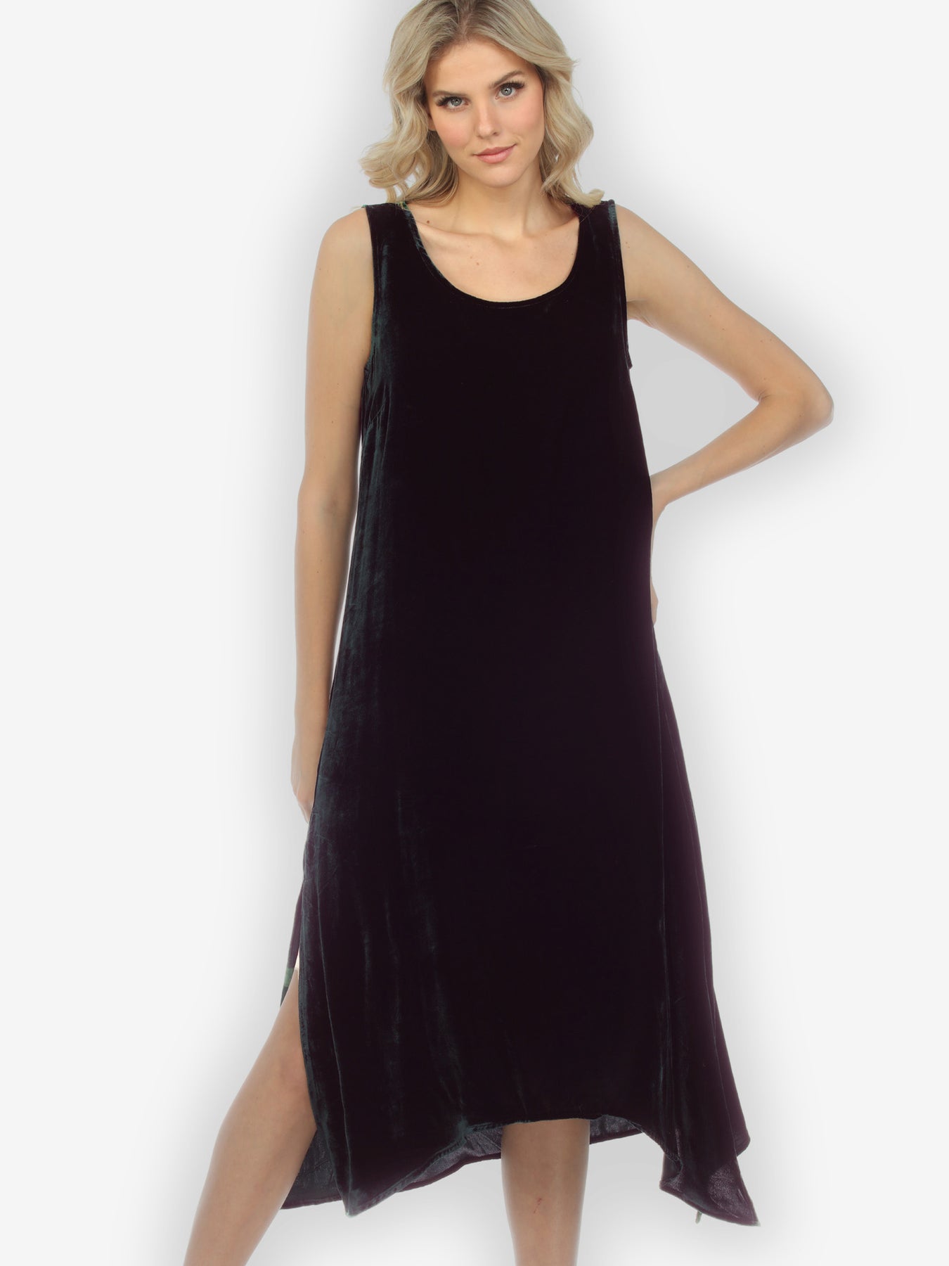 Black Velvet Silk Tank Dress CITRON CLOTHING Black Velvet Silk Tank Dress CITRON CLOTHING