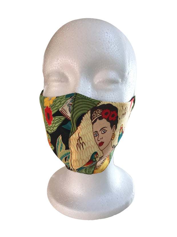 Citron Frida Khalo Print Cotton Mask