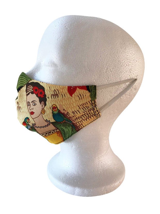 Citron Frida Khalo Print Cotton Mask