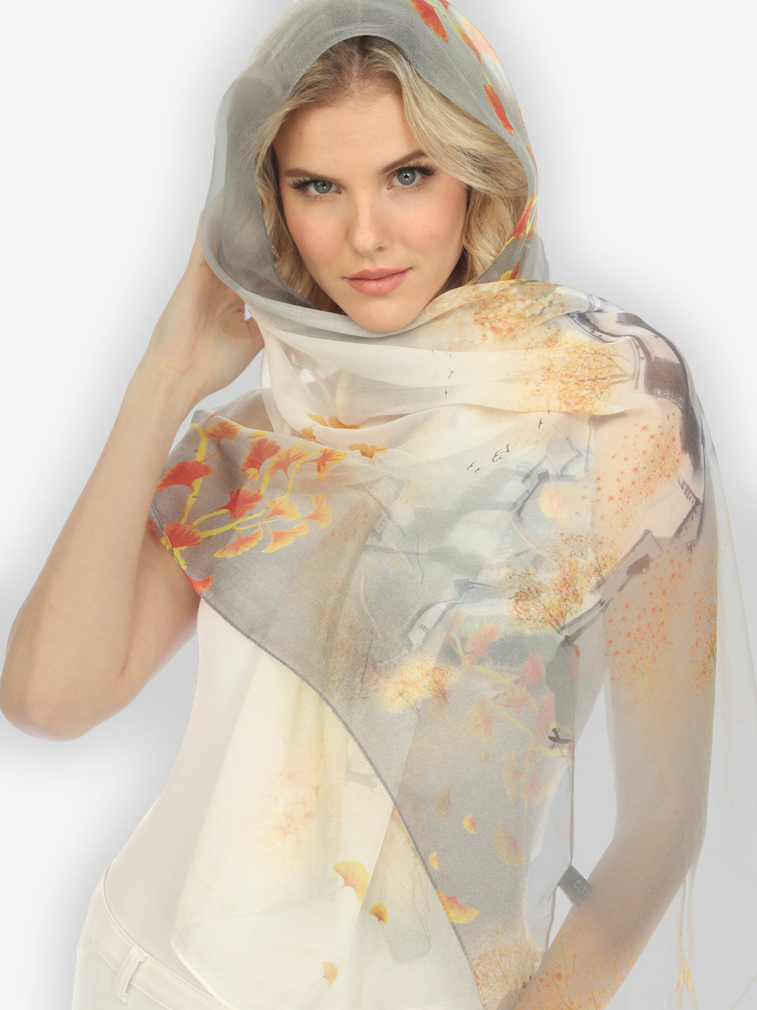 Golden Happy Silk Scarf