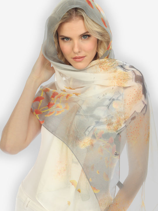 Golden Happy Silk Scarf