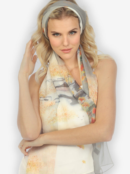 Golden Happy Silk Scarf