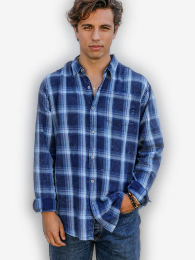 Flannel Blue Men's Shirt