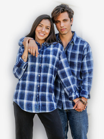 Flannel Blue Men's Shirt