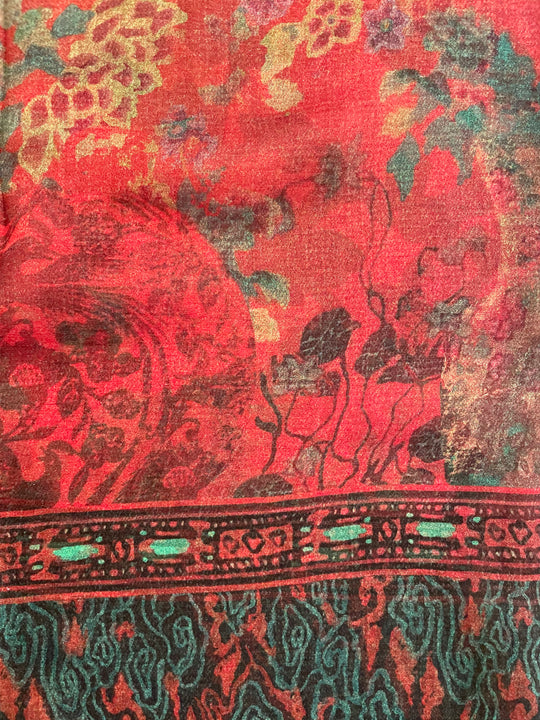 Vintage Vase Floral Silk Scarf
