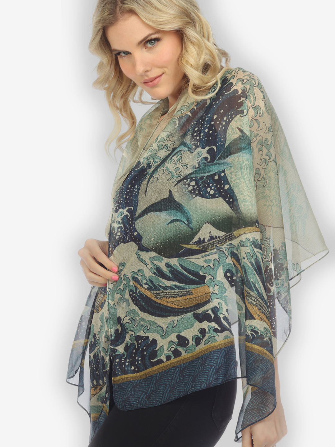 Japanese Wave Silk Scarf