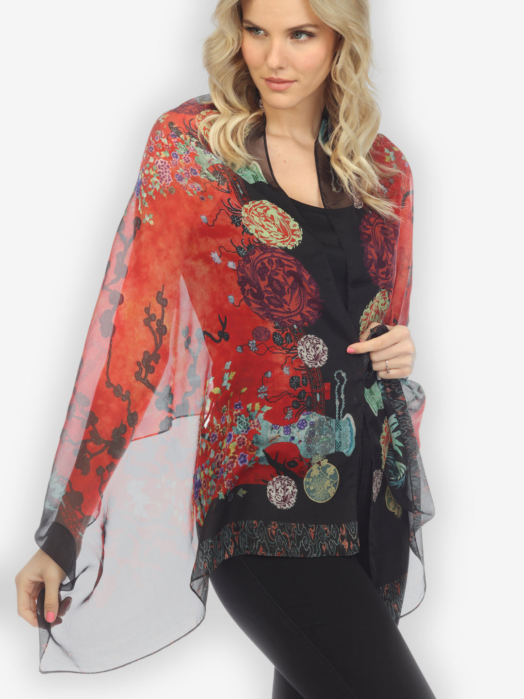 Landscape Mono Tree Silk Scarf