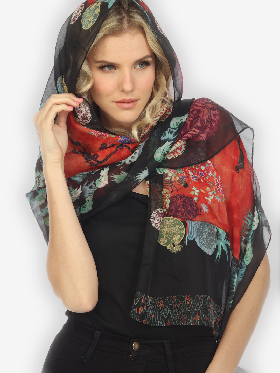 Landscape Mono Tree Silk Scarf