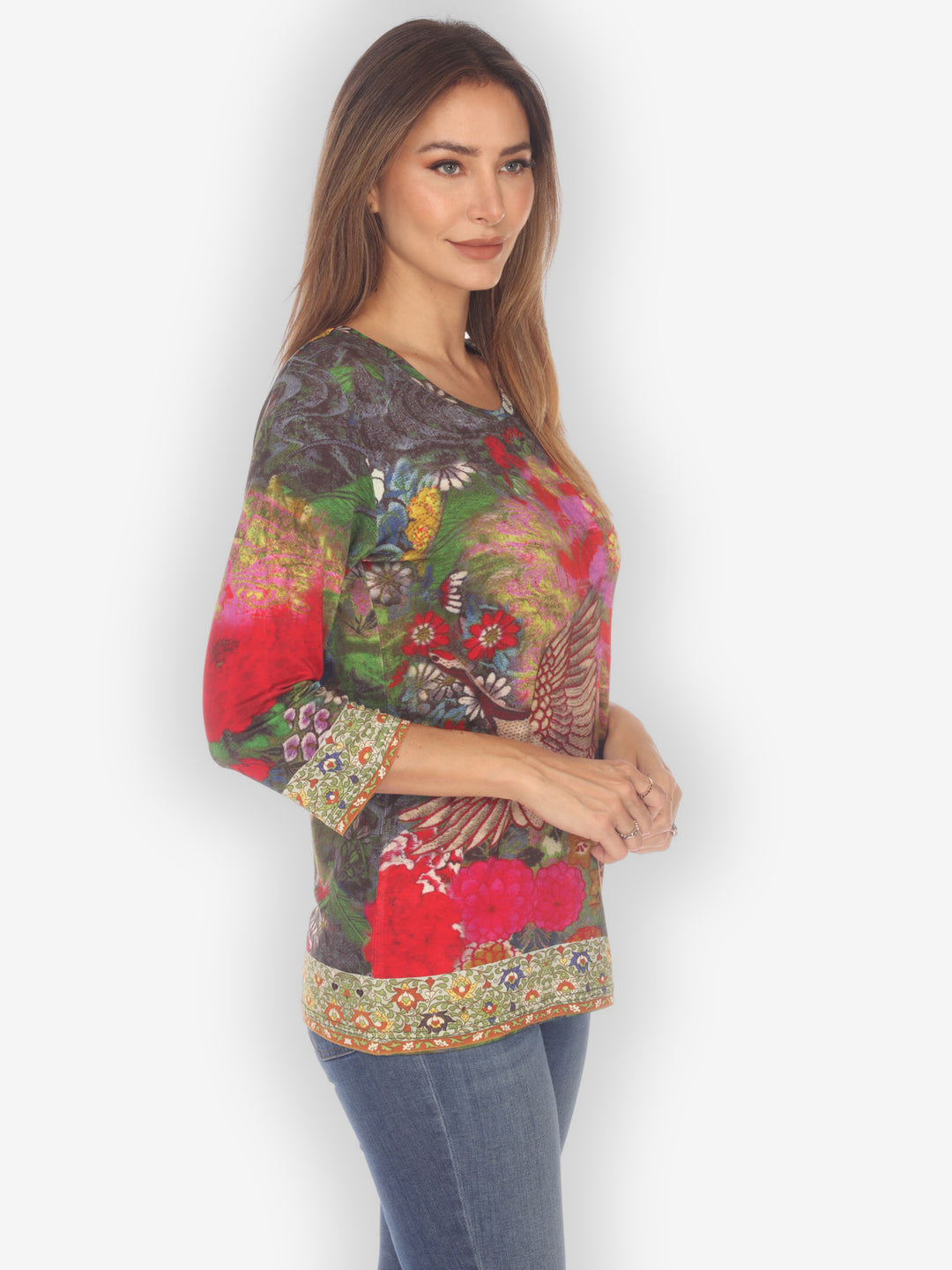 Crane Flowers Tapestry Exclusive Tee
