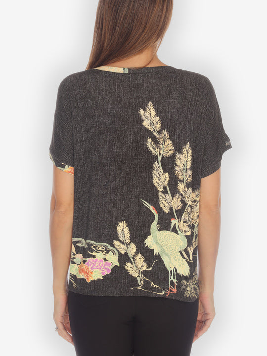 Crane Mountain Sky Cap Sleeves Tee