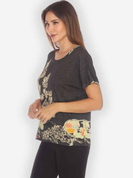 Crane Mountain Sky Cap Sleeves Tee